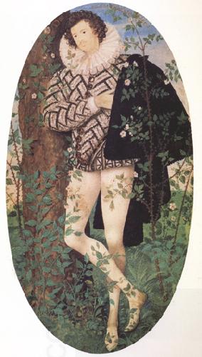 Nicholas Hilliard Young Man Leaning Against a Tree (nn03)